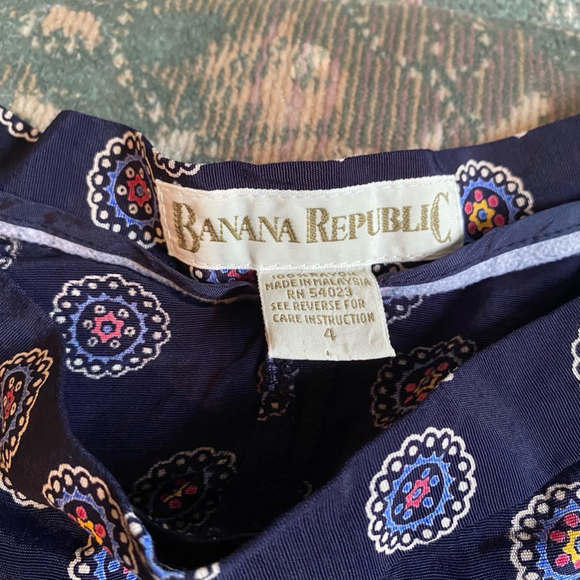 Vintage Y2K A Line Button Closure Geometric Banana Republic Skirt Size 4 Multi - Picture 5 of 10